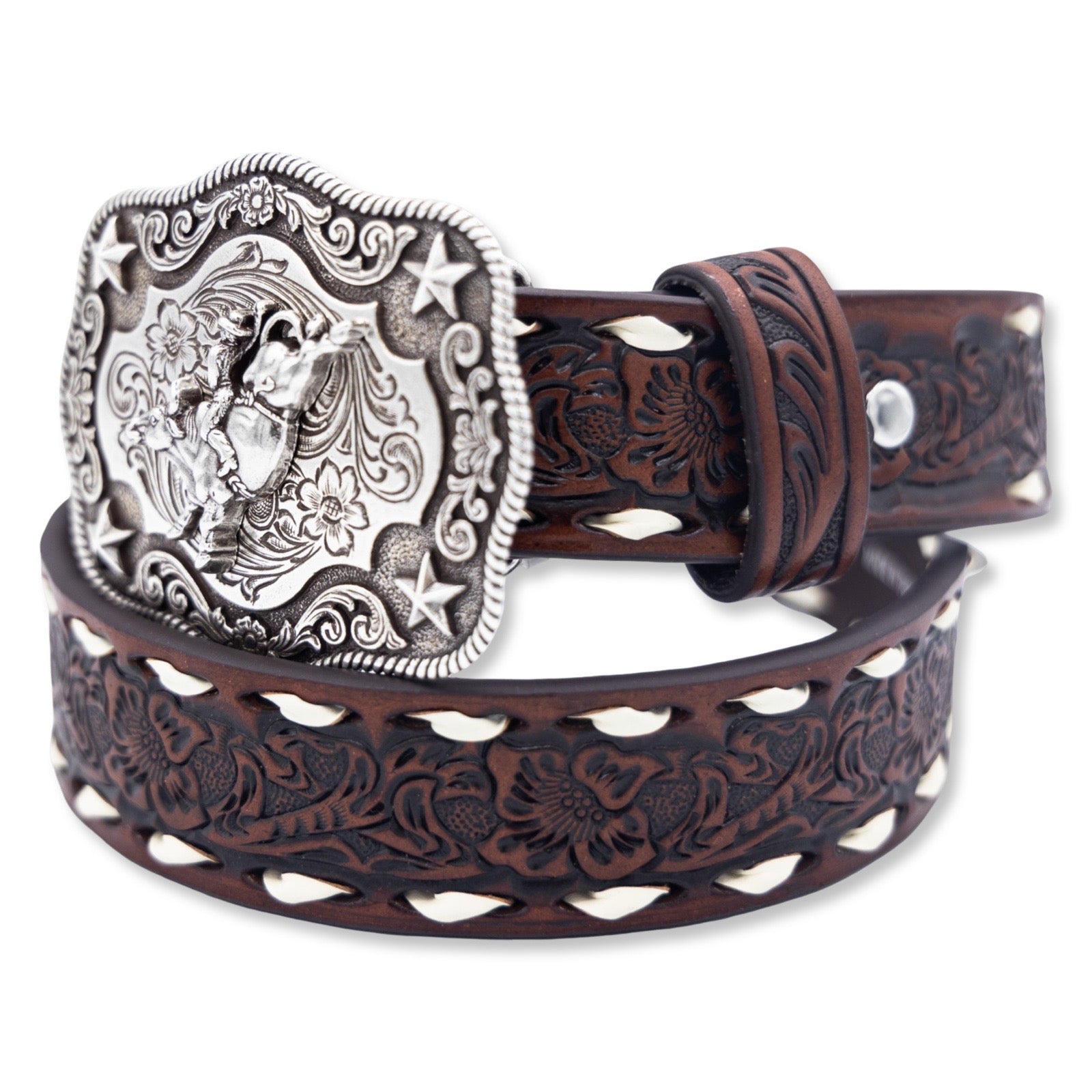 Ariat Buckstitch Floral Tooled Belt with Buckle – Cowkid  display picture 2