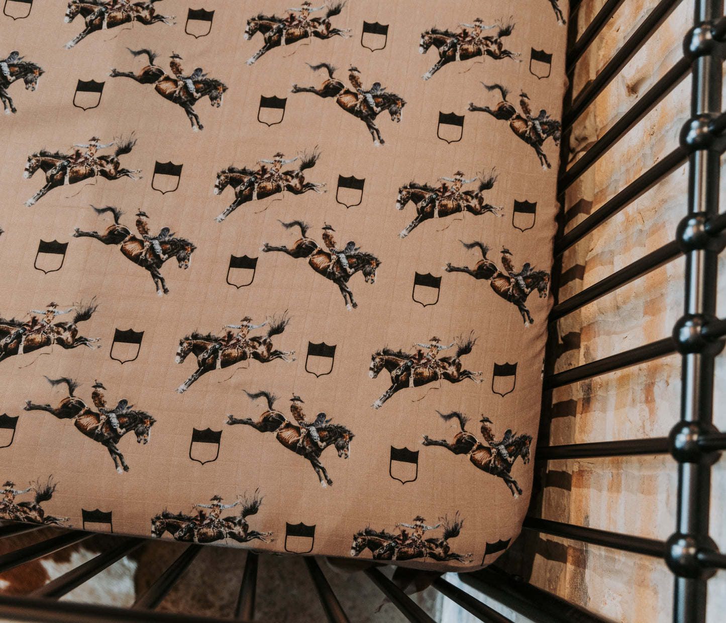 Rodeo Broncs Bamboo Muslin Crib Sheet