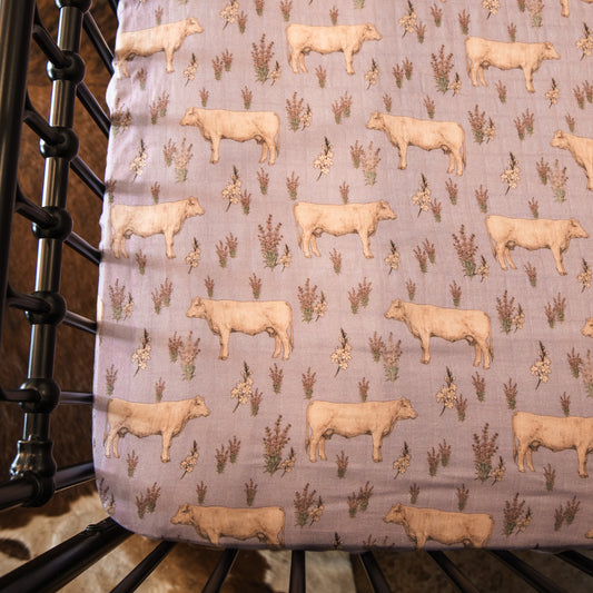 Charolais Bamboo Muslin Crib Sheet