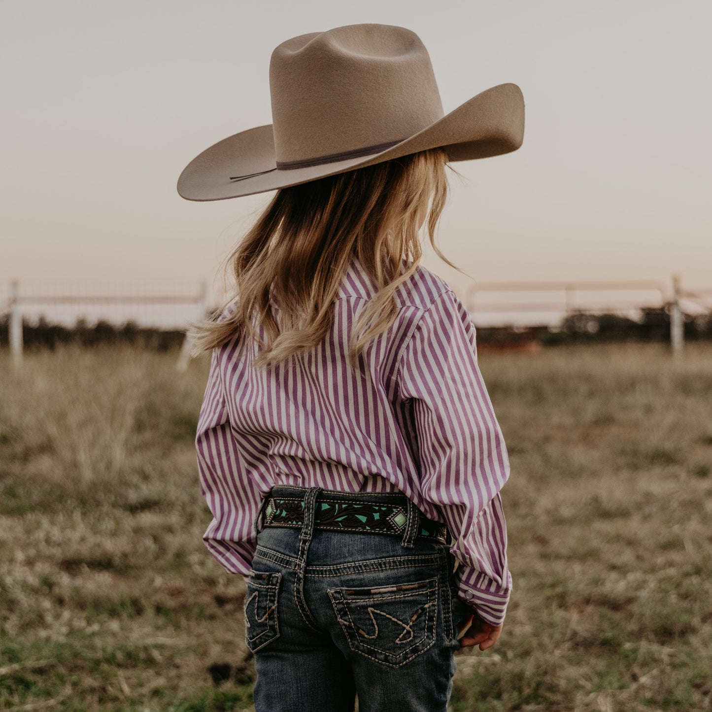 Ariat Turquoise Floral Tooled Belt with Buckle