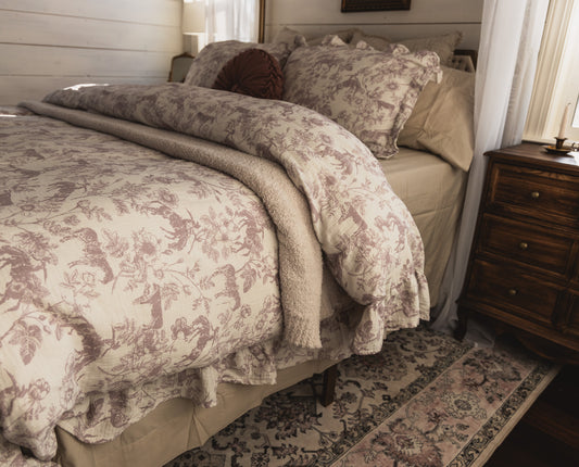 Western Daydream Rose Cotton Muslin Duvet Cover/Sham Set