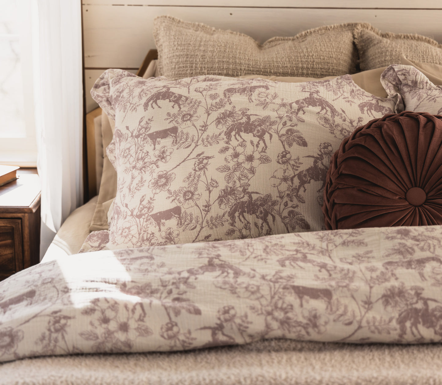 Western Daydream Rose Cotton Muslin Duvet Cover/Sham Set