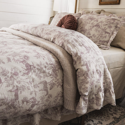 Western Daydream Rose Cotton Muslin Duvet Cover/Sham Set