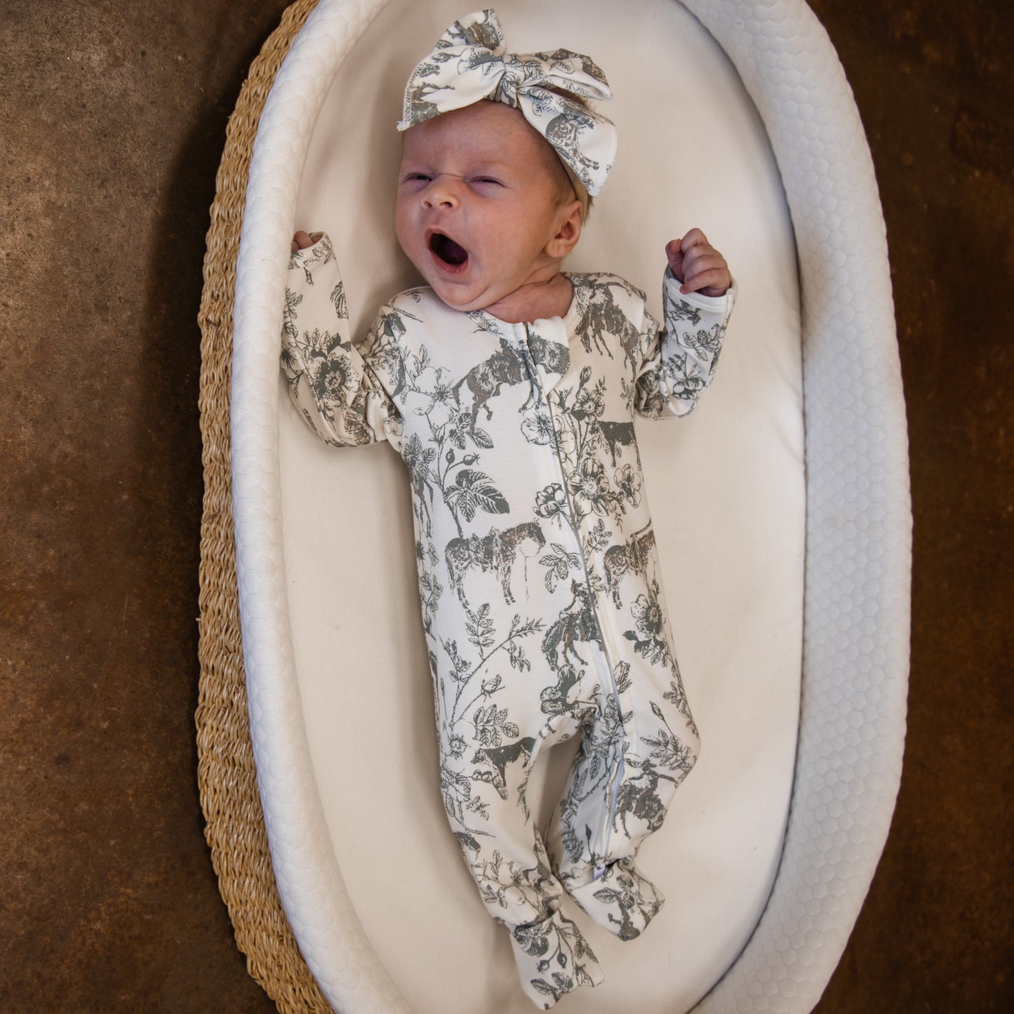 Western Daydream Sage Folding Feet Jammies