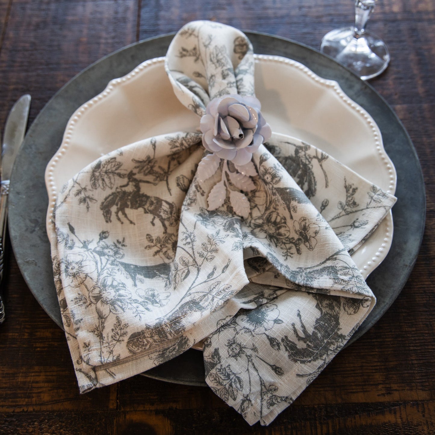 Western Daydream Sage ~Set of 4~ Cloth Napkins