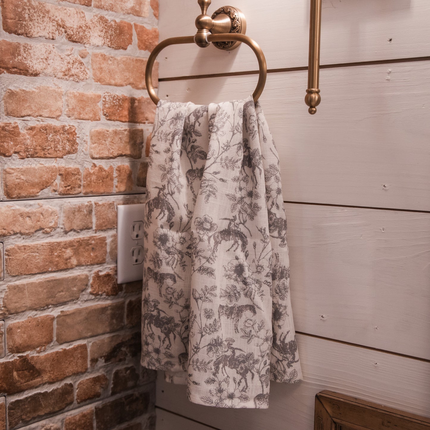 Western Daydream Sage Linen Kitchen Towel