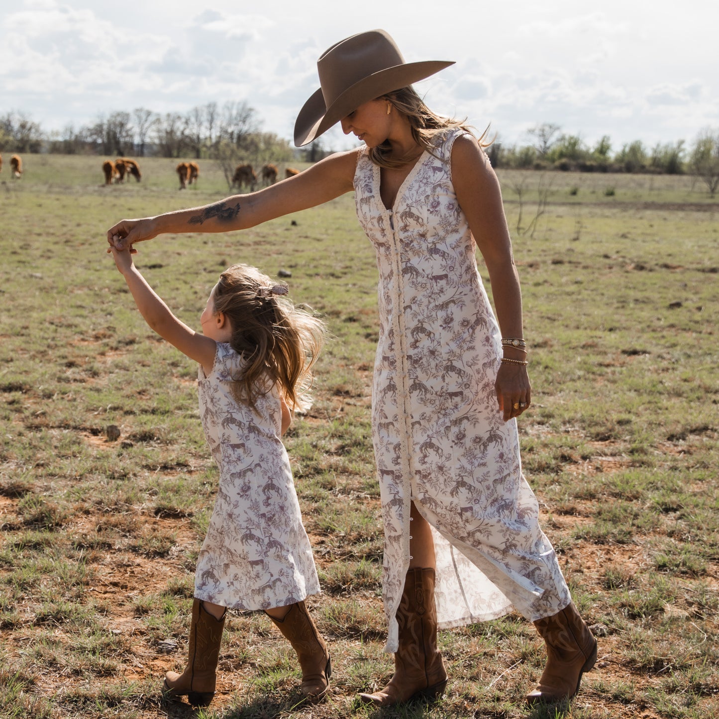 Western Daydream Rose Midi Dress (infant-adult)