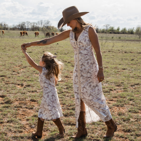 Western Daydream Rose Midi Dress (infant-adult)