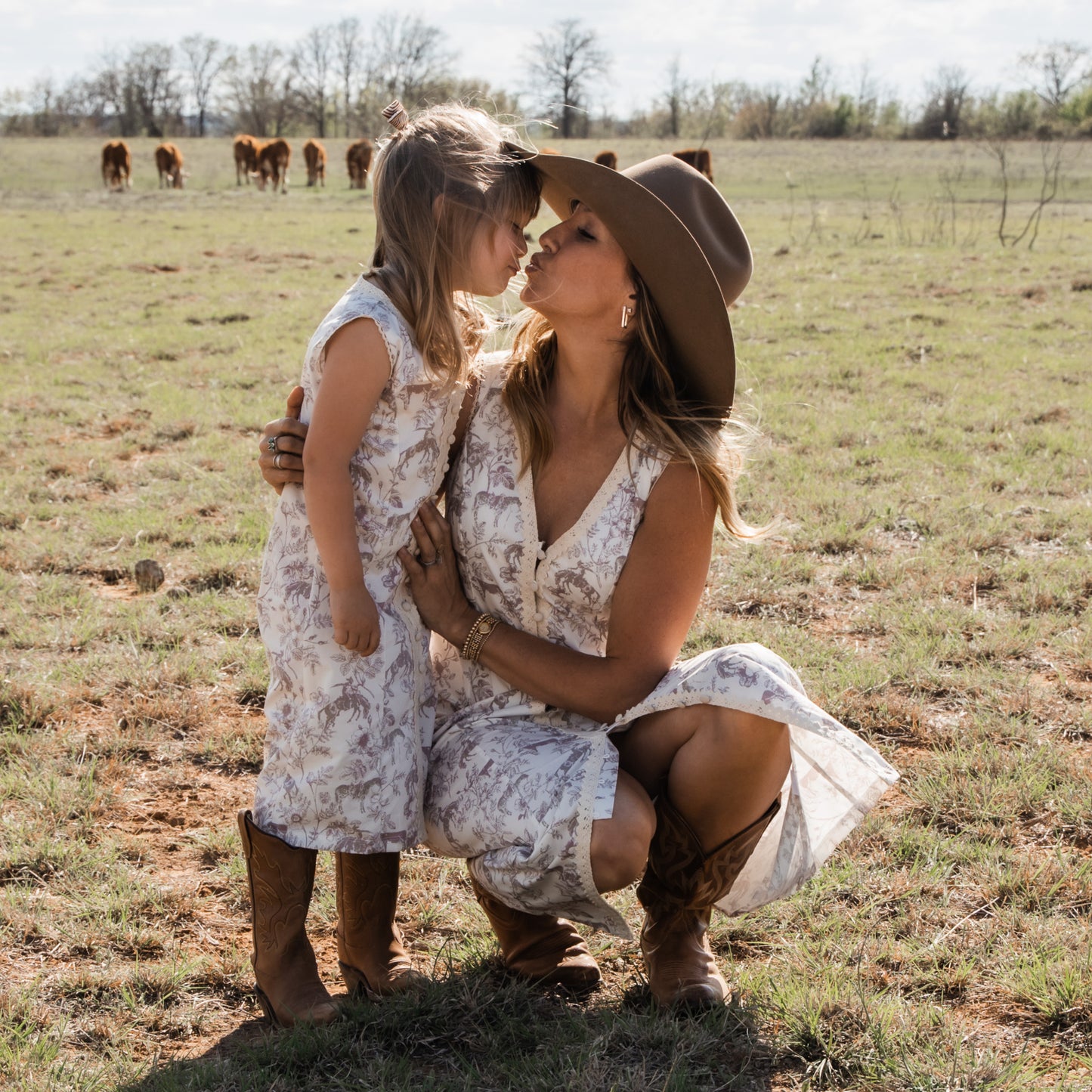 Western Daydream Rose Midi Dress (infant-adult)
