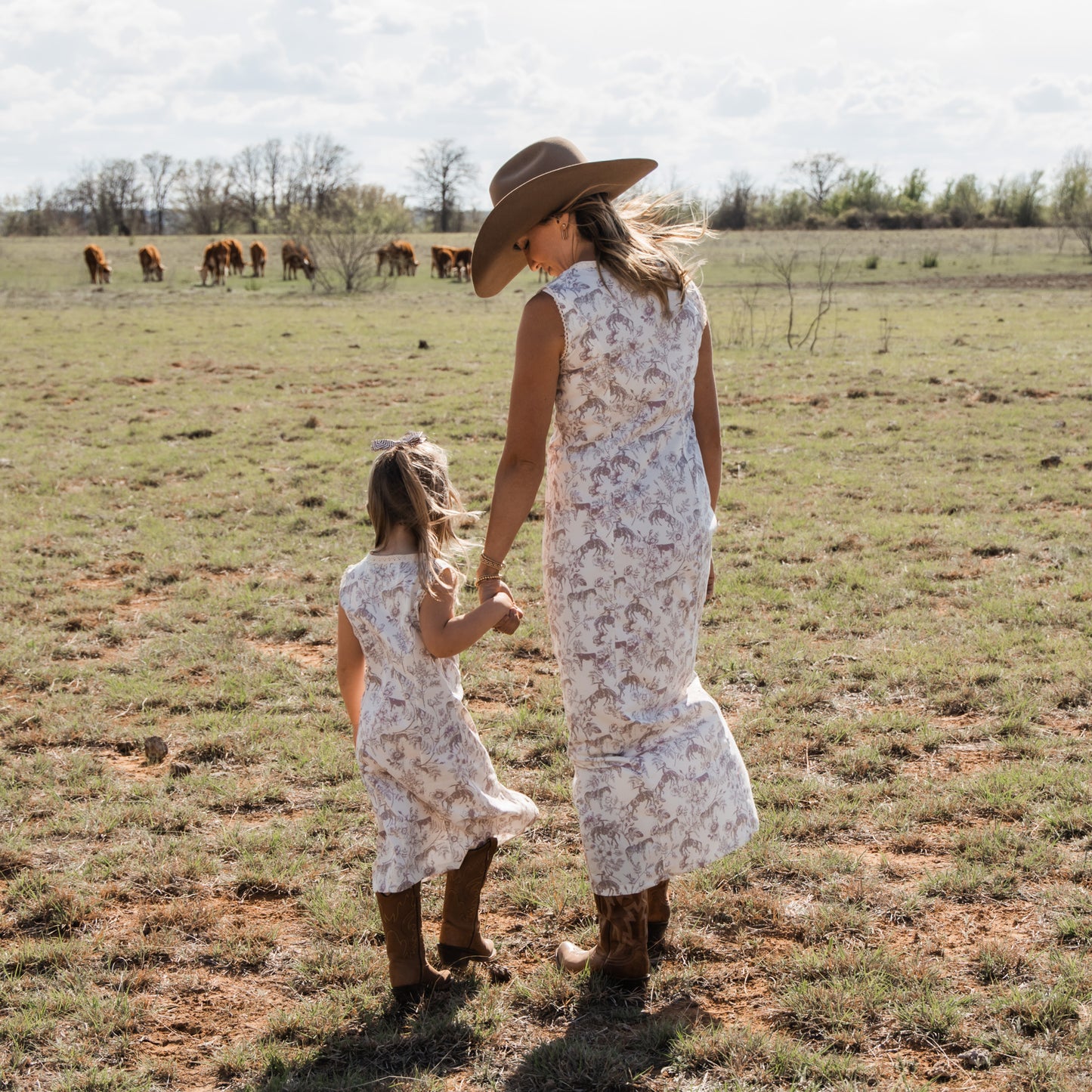 Western Daydream Rose Midi Dress (infant-adult)