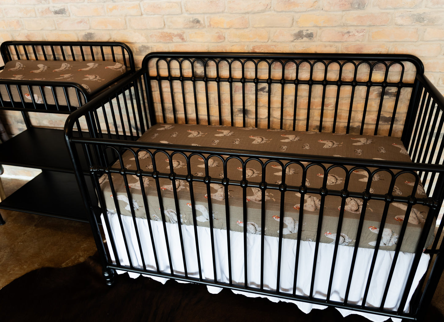 Chicken Bamboo Muslin Crib Sheet