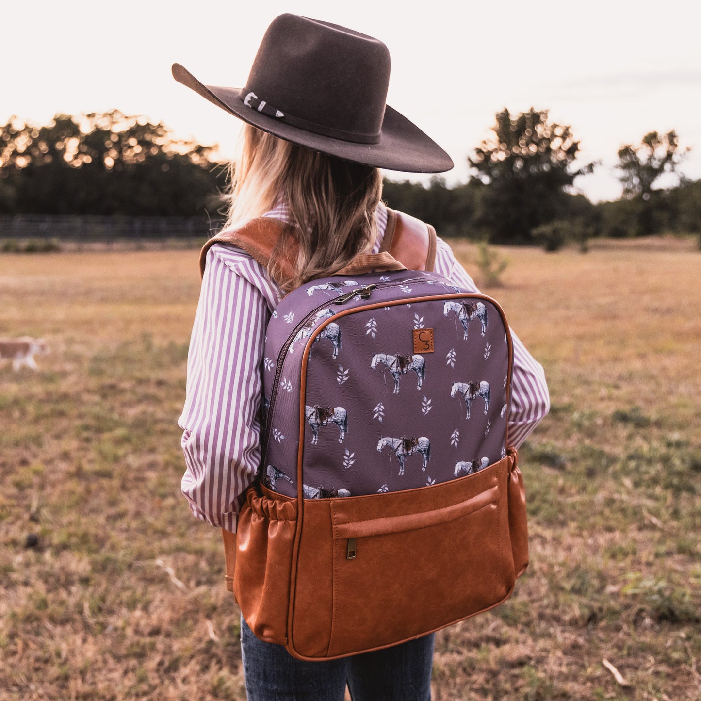 Mauve Ranch Horse Backpack