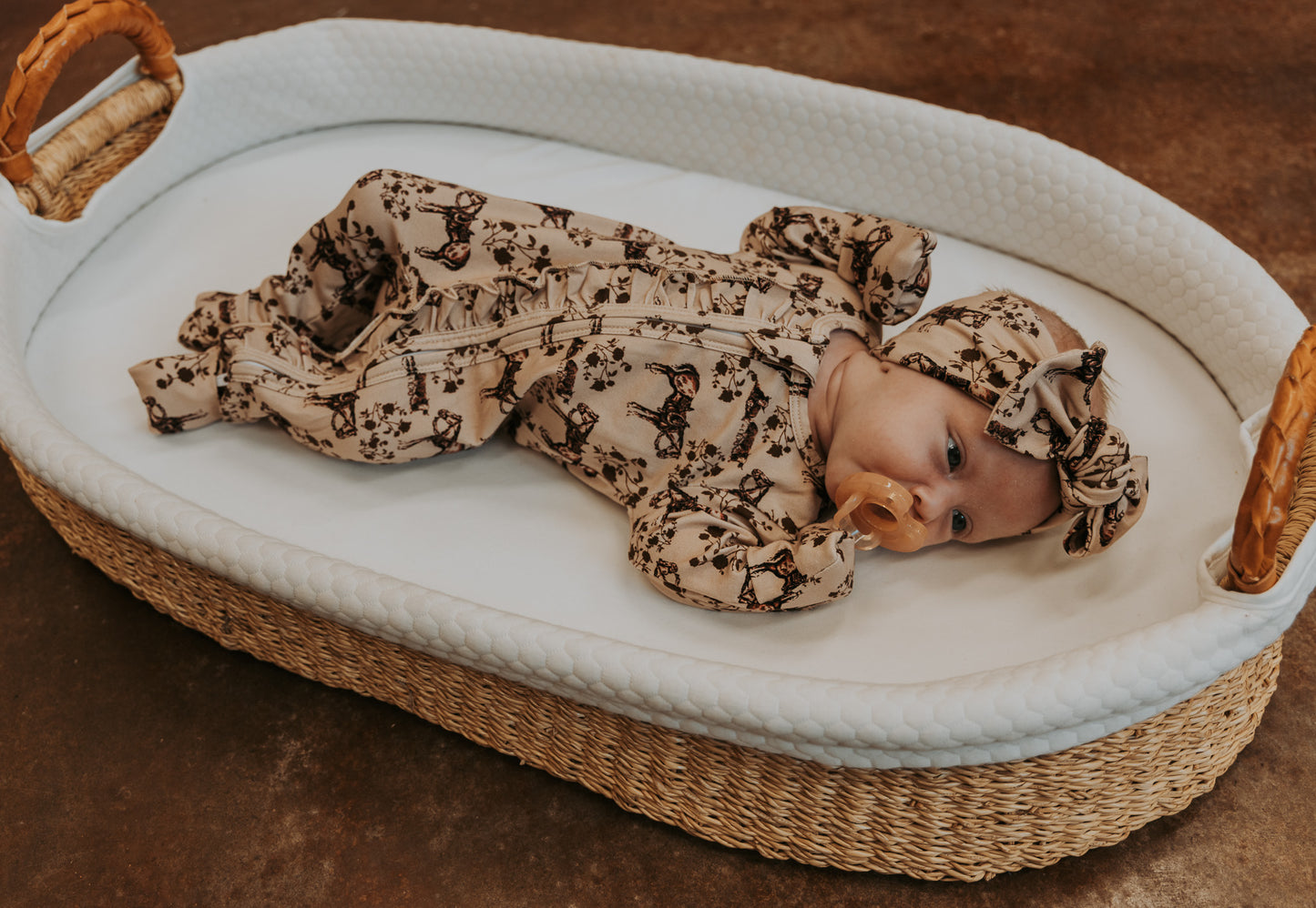 Prairie Rose -Ruffled- Folding Feet Jammies