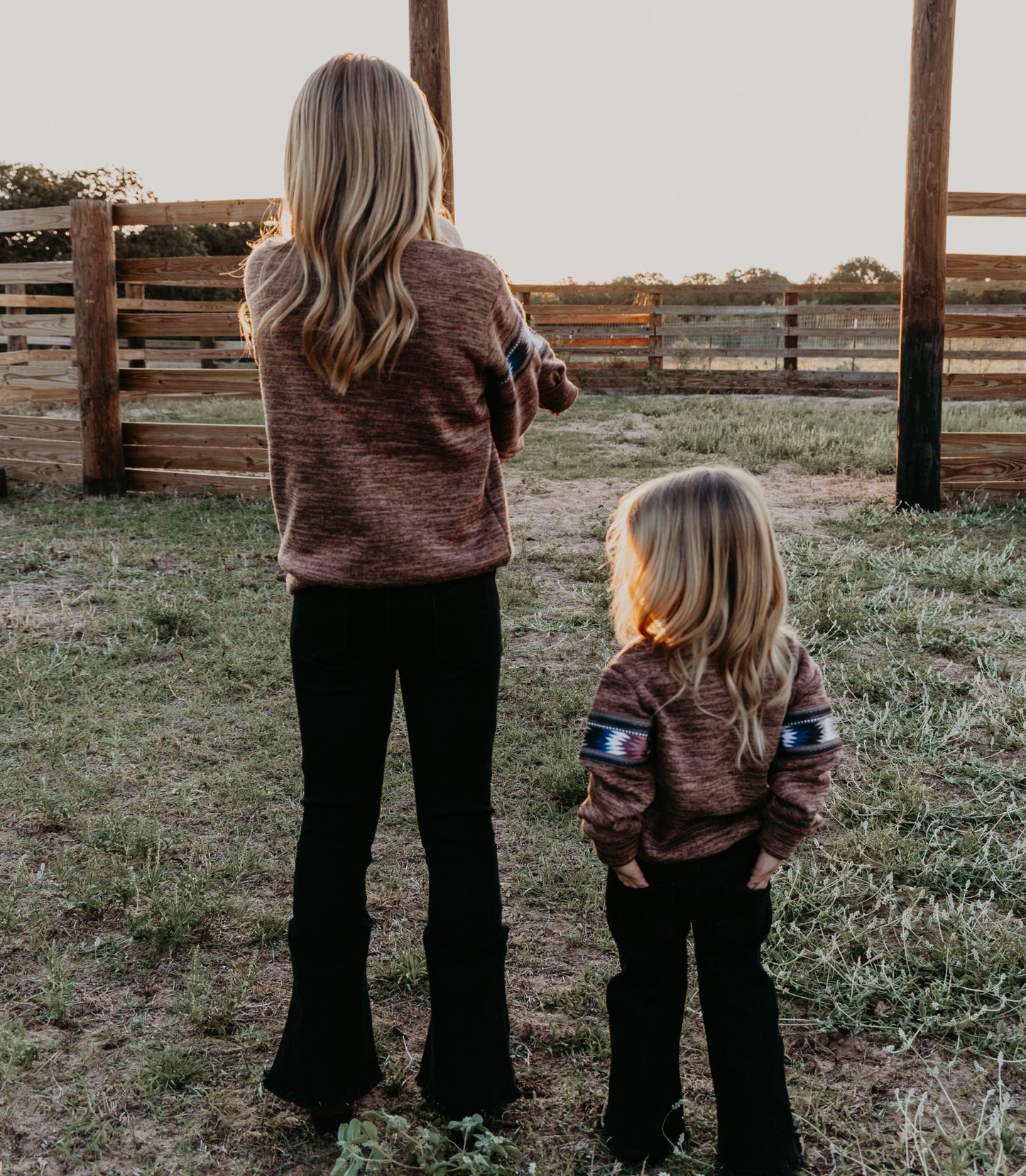 Faded Black Denim Bells