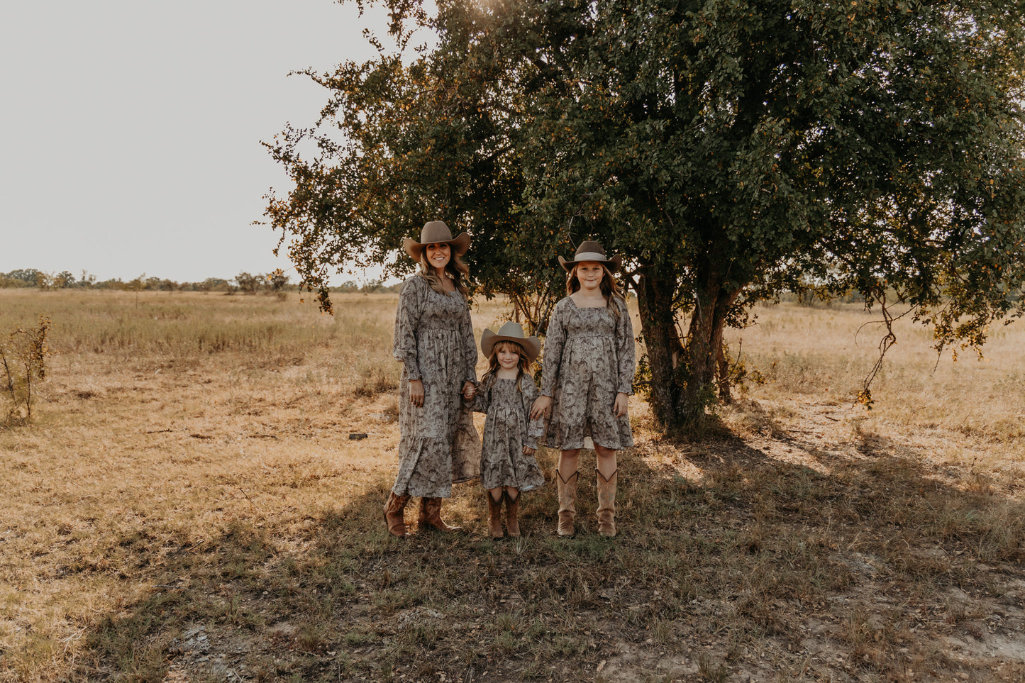 Western Daydream Tan/Brown Dress (infant-adult)