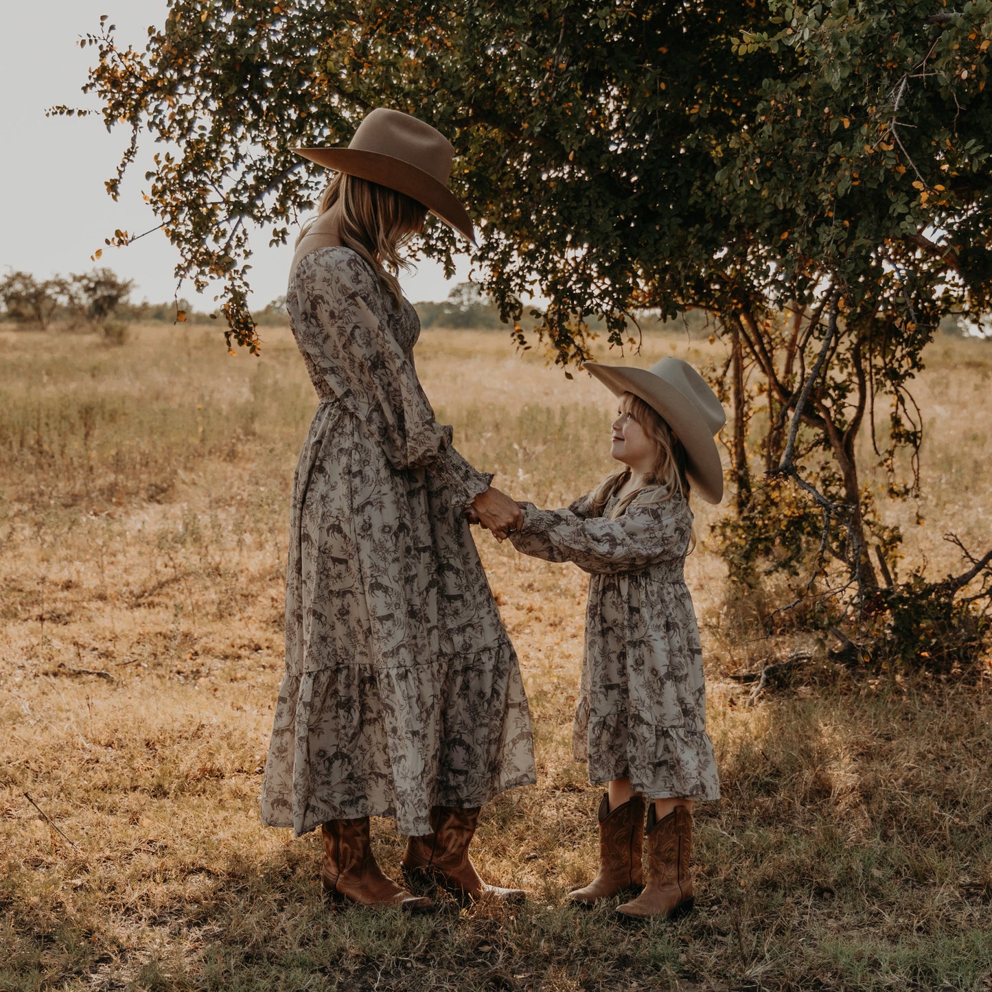 Western Daydream Tan/Brown Dress (infant-adult)