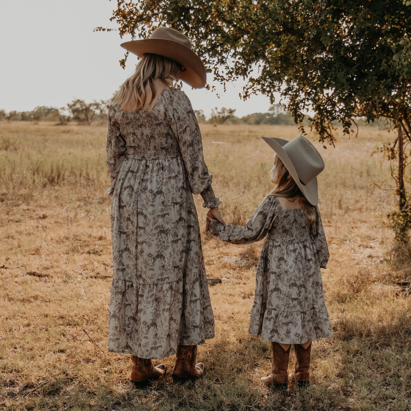 Western Daydream Tan/Brown Dress (infant-adult)
