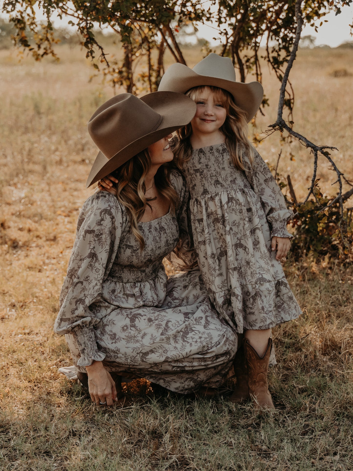 Western Daydream Tan/Brown Dress (infant-adult)