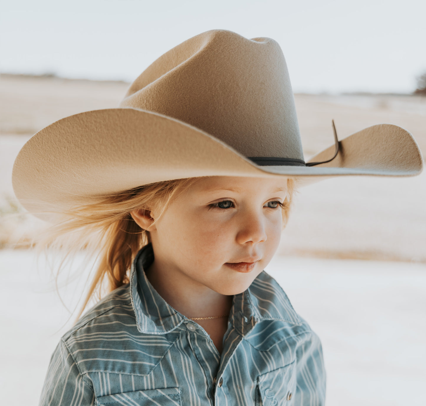 Rancher Youth Wool Hat -Bone-