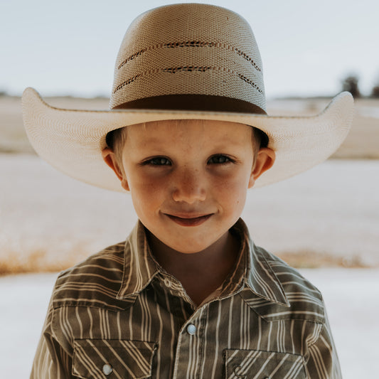 Golden Straw Youth Hat with Band