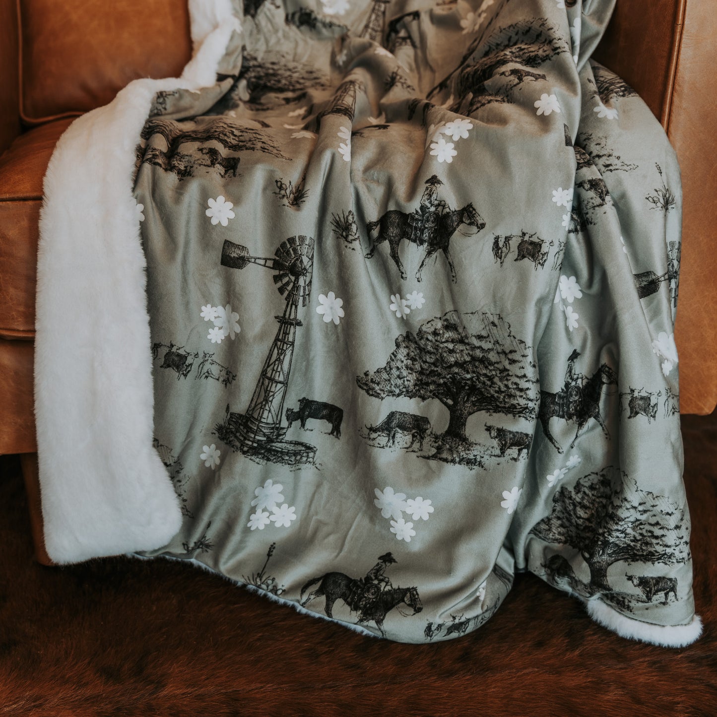 Sweet Grass Plush Throw Blanket