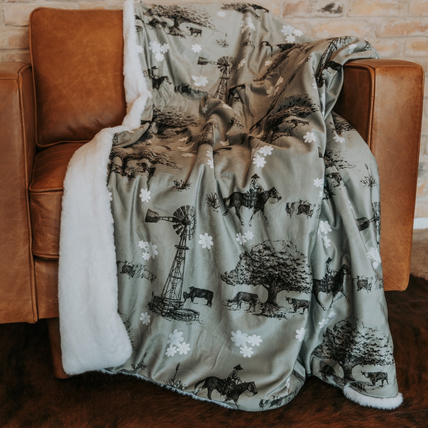 Sweet Grass Plush Throw Blanket