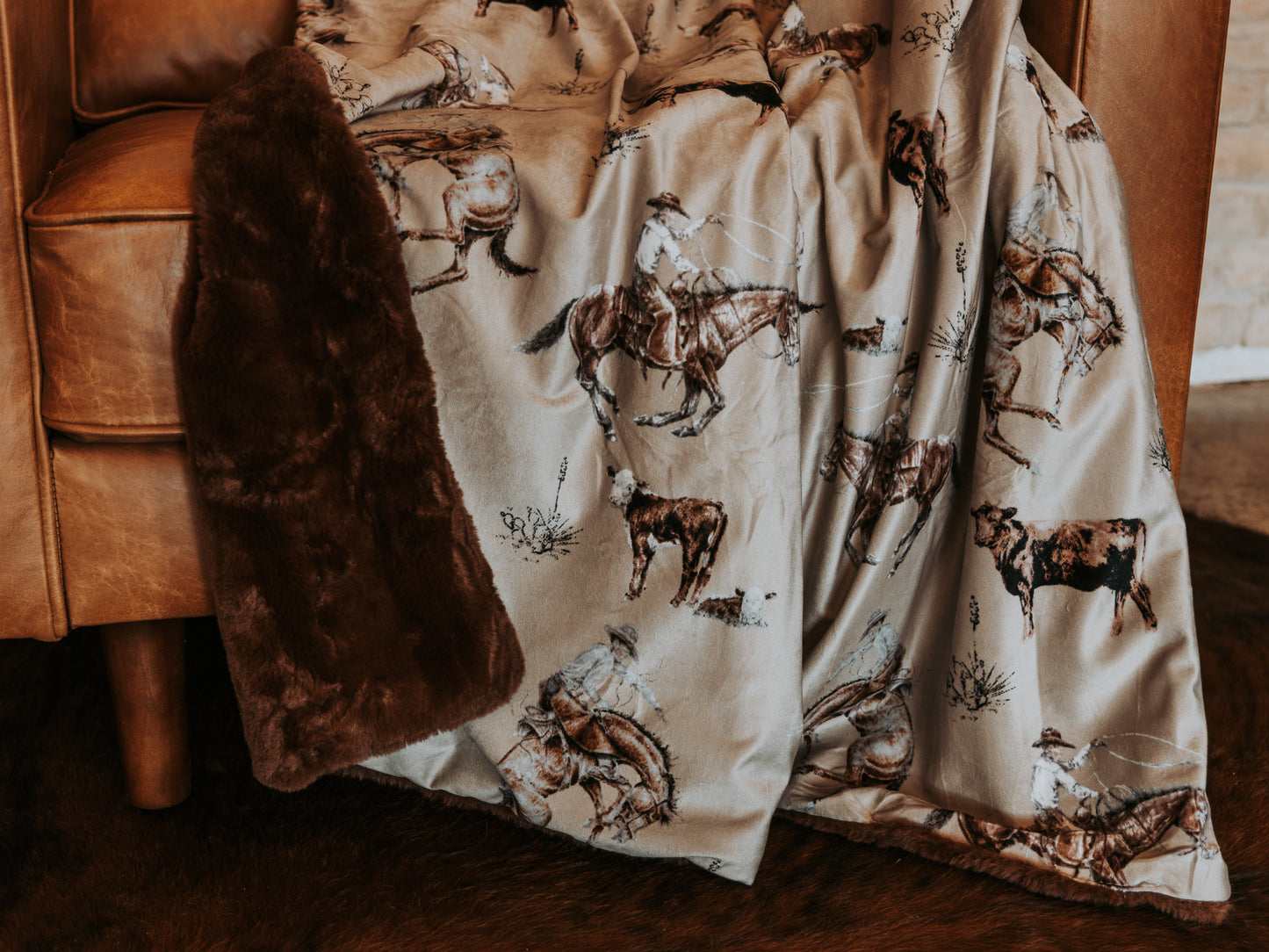 Cowboy Plush Throw Blanket