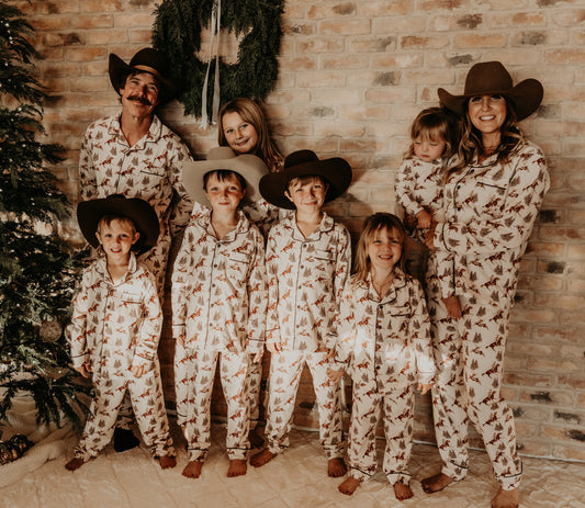 Vintage Beige Cowboy Christmas Set (Toddler-Adult)