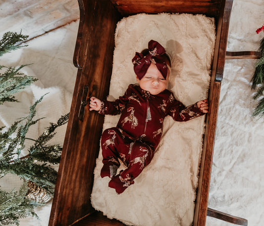 Traditional Red Cowboy Christmas Nylon Band Headband