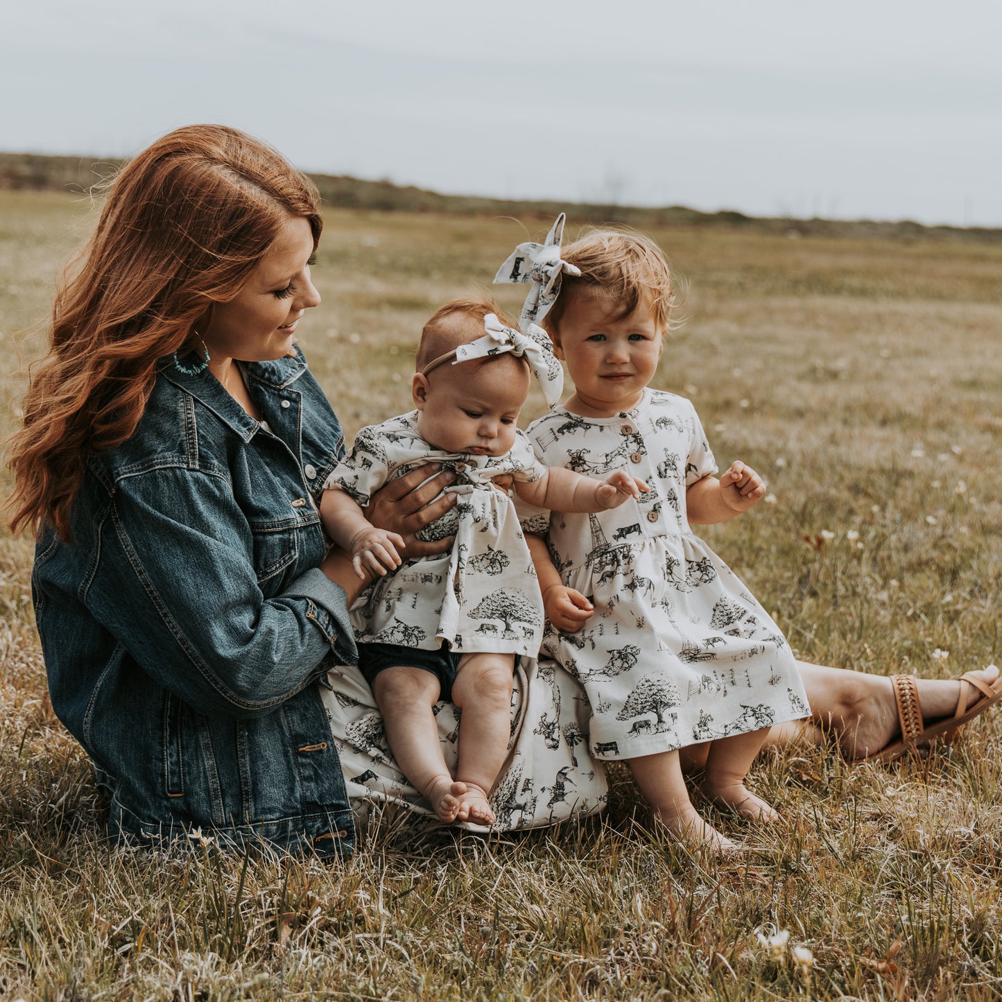Cowboyin' Cotton Dress with Pockets / Matching Bow