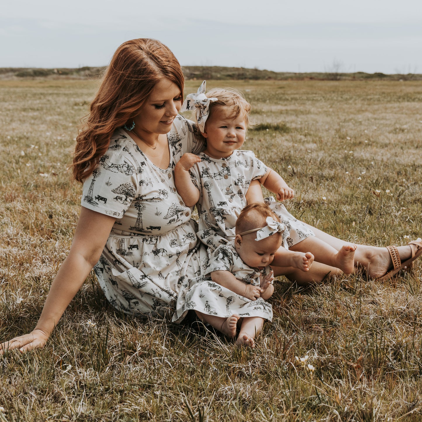 Cowboyin' Cotton Dress with Pockets / Matching Bow