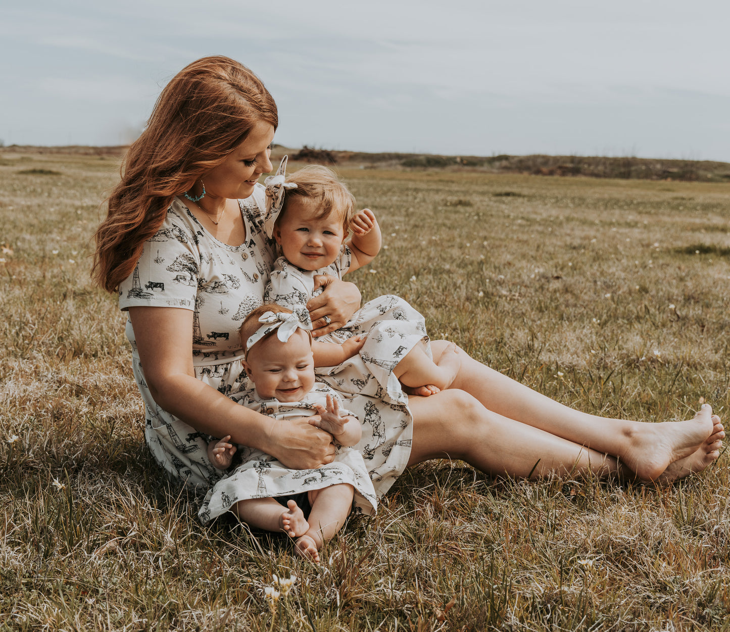 Cowboyin' Cotton Dress with Pockets / Matching Bow