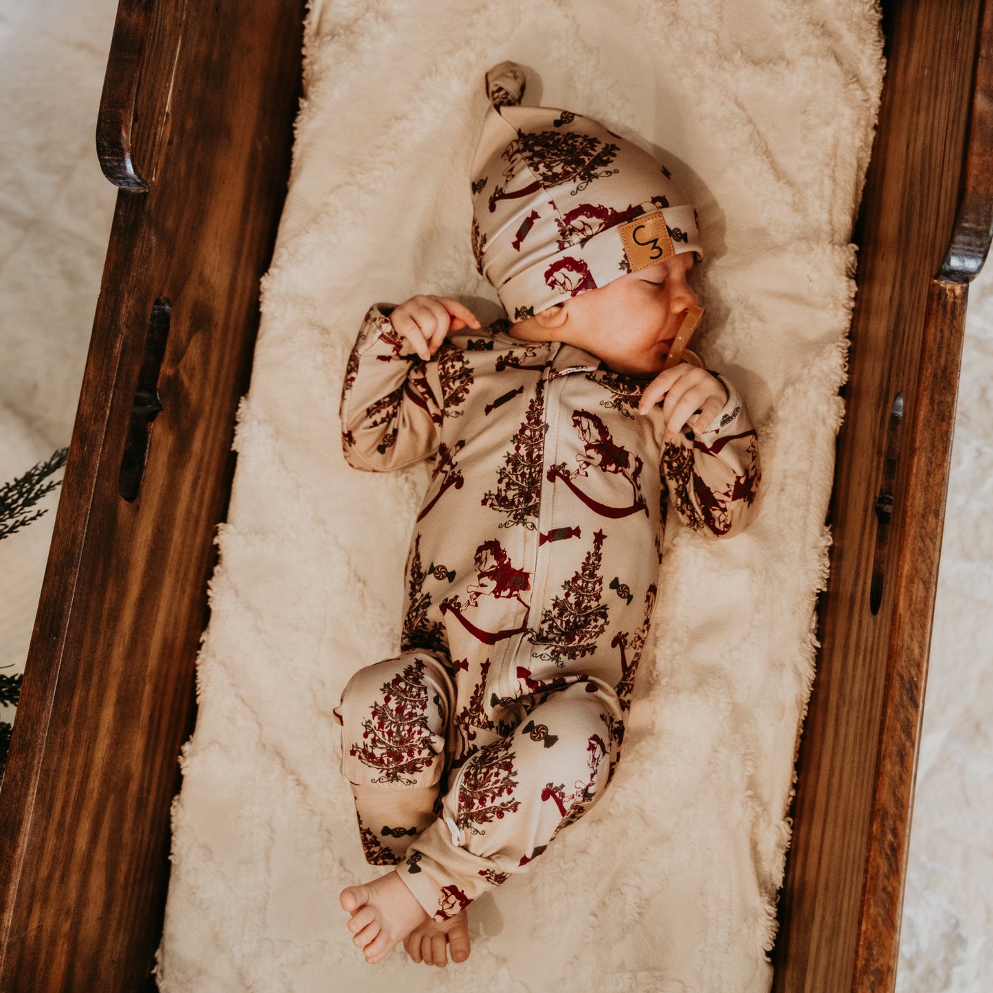 Rocking Around the Christmas Tree Folding Feet Jammies