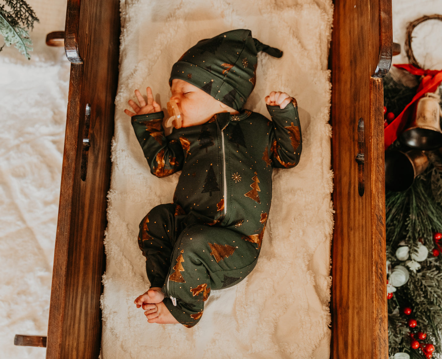 Santa Claus is Coming to the Ranch Christmas Folding Feet Jammies
