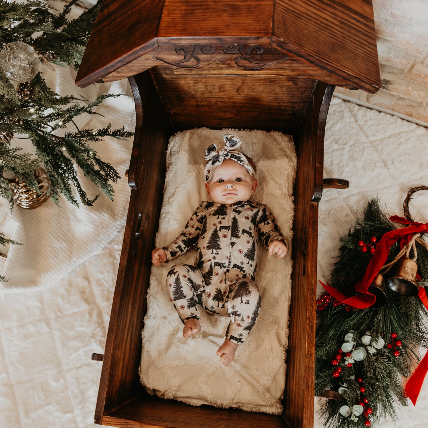 O Holy Night Christmas Folding Feet Jammies
