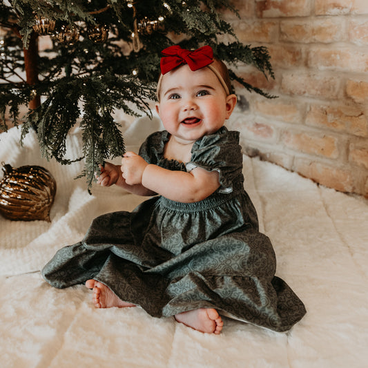 Crimson Red Linen 2-Piece Headband Set