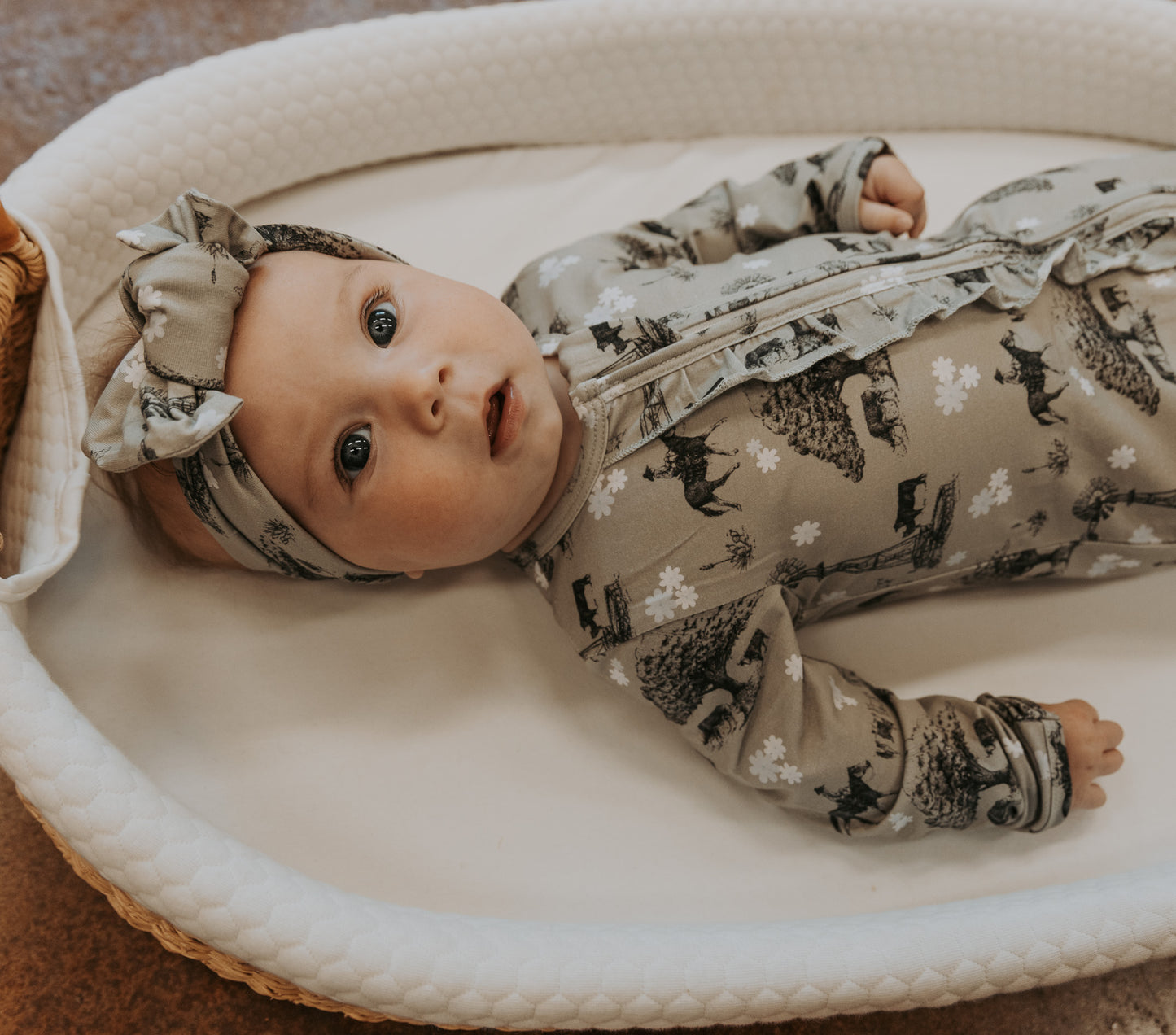 Sweet Grass -Ruffled- Folding Feet Jammies