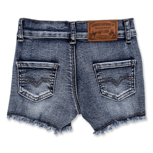Vintage Ripped Denim Blue Shorts (Infant-Youth)