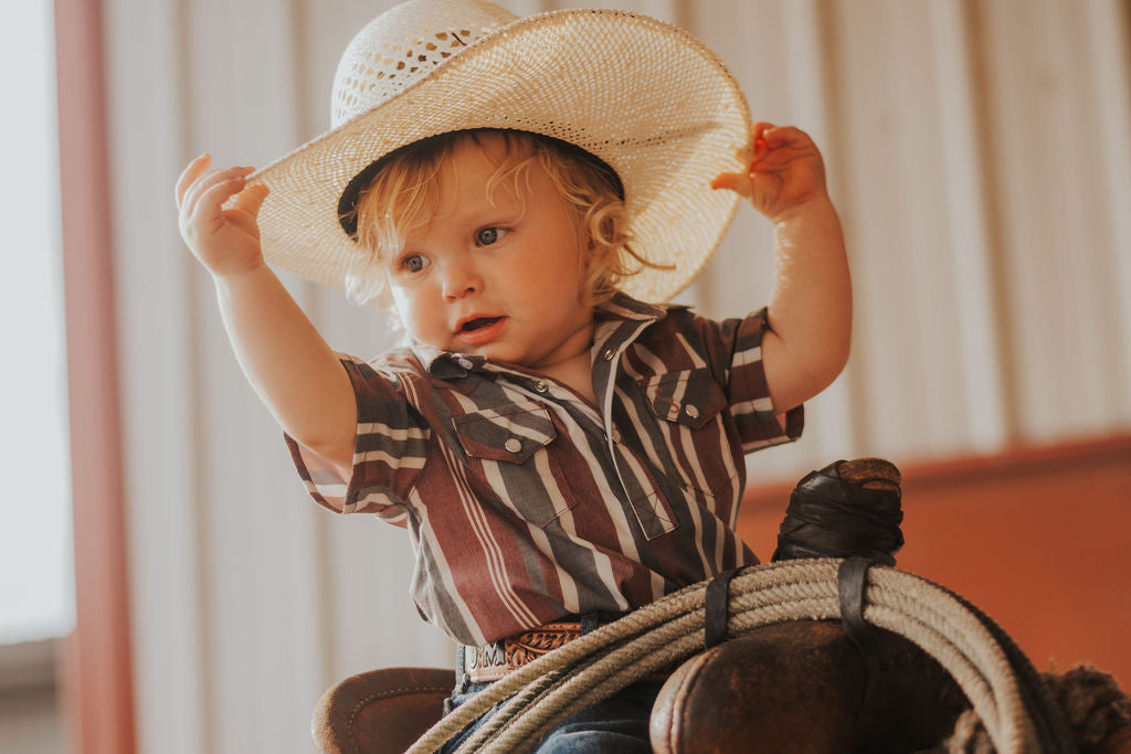 Maverick Short Sleeve Pearl Snap Onesie