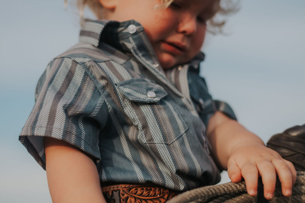 Cowpoke Short Sleeve Pearl Snap Onesie