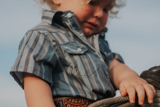 Cowpoke Short Sleeve Pearl Snap Onesie