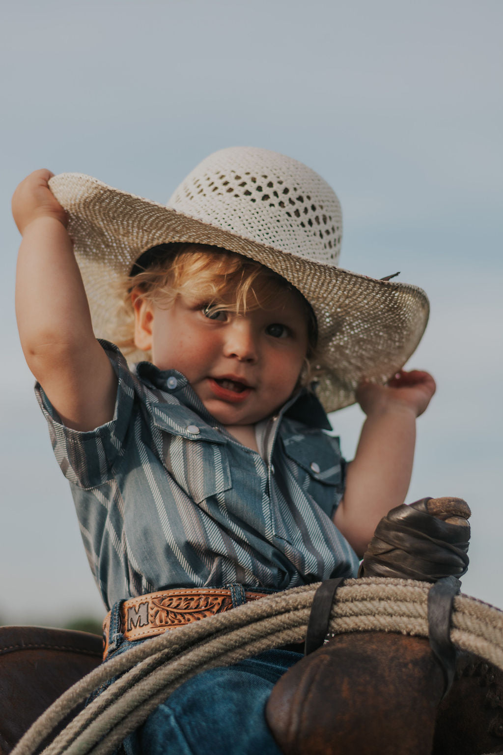Cowpoke Short Sleeve Pearl Snap Onesie