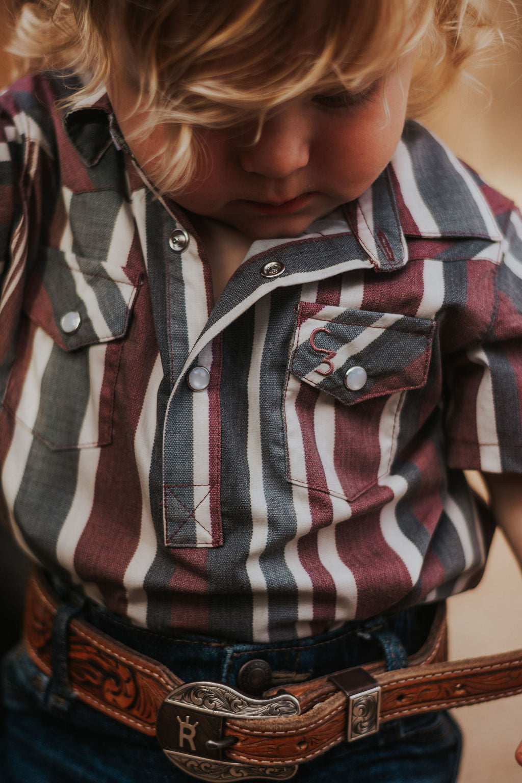 Maverick Short Sleeve Pearl Snap Onesie