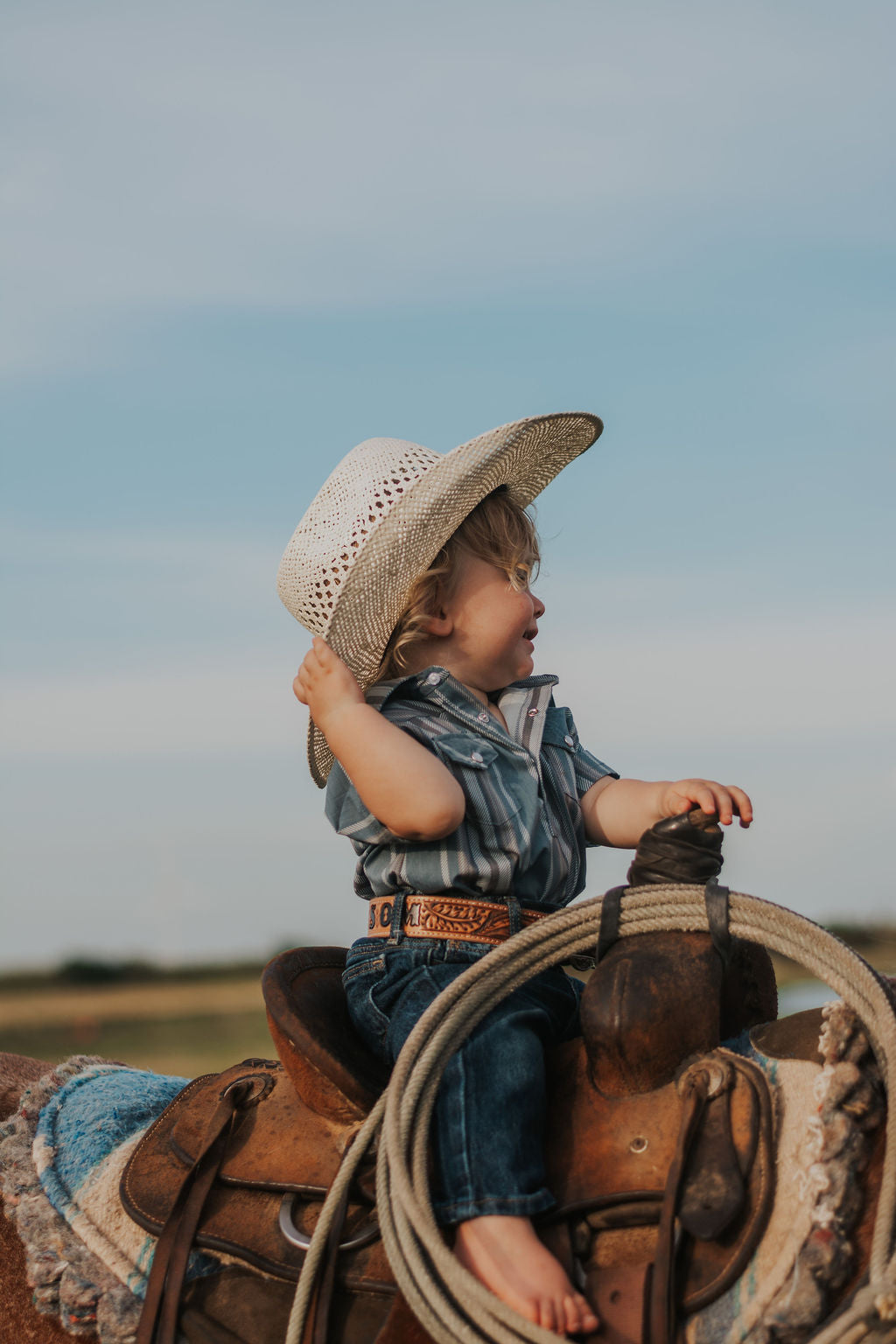 Cowpoke Short Sleeve Pearl Snap Onesie