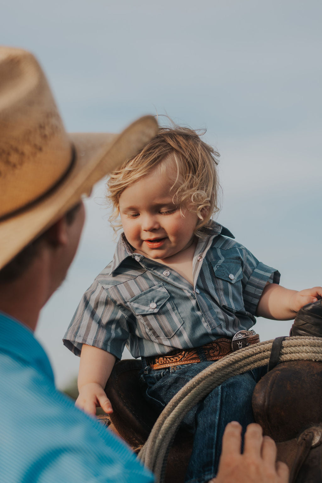 Cowpoke Short Sleeve Pearl Snap Onesie