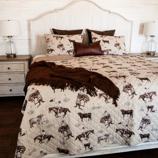 Cowboy Reversible Quilt Set