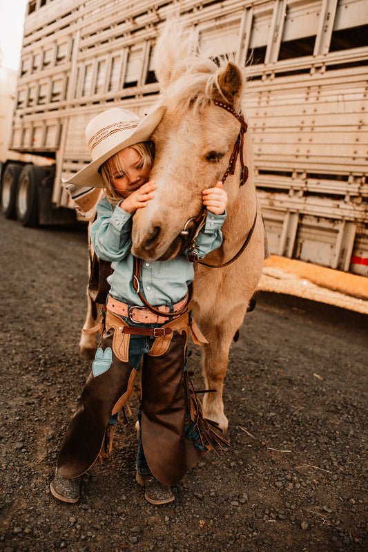 Periwinkle Floral Chaps