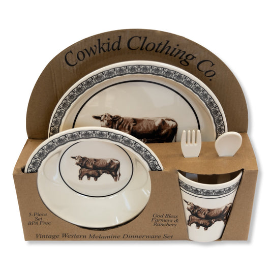 Cow Calf Pair 5-Piece Dish Set BPA-Free