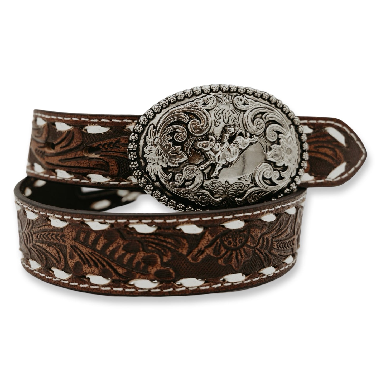 Ariat Buckstitch Floral Tooled Belt with Buckle