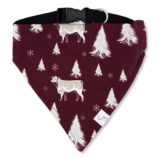 Winter Wonderland Christmas Adjustable Dog Collar with Bandana